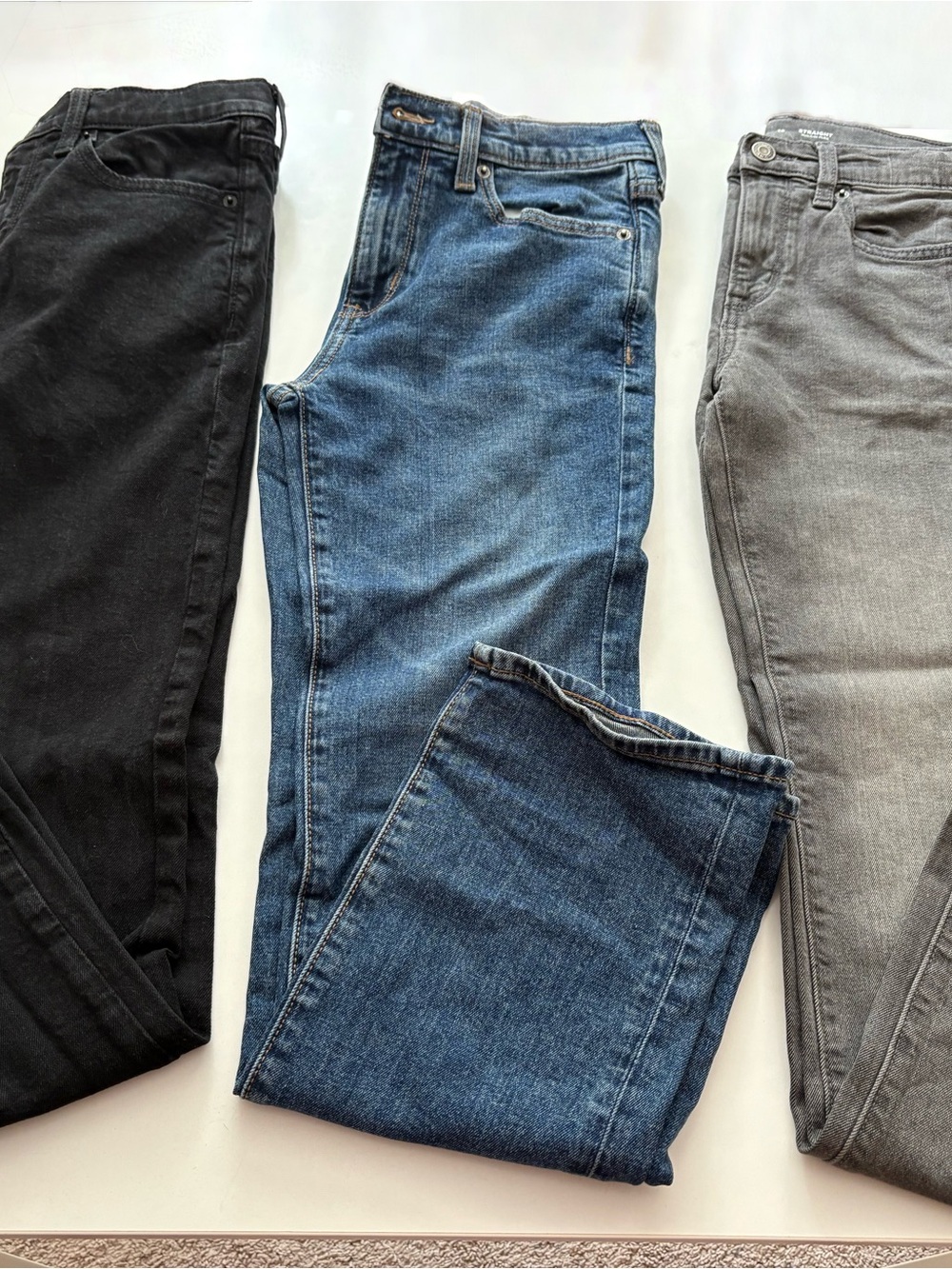 Boys 3 pair Blue gray and Black Stretch Jeans — Modern Fit Size 12